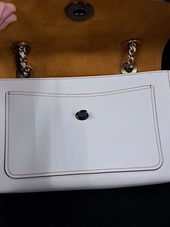 Coach Parker Shoulder Bag with Tea Rose Applique in the chalk and brass Color - Picture 13 of 16